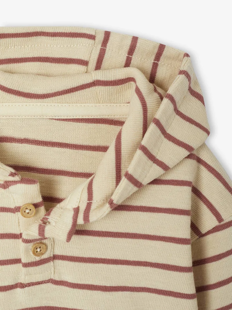 Vertbaudet Vertbaudet Jungen Baby Langarm-Kapuzenshirt, Terrakotta farbe, – Produktbild 3 von 4