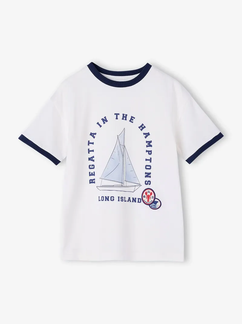 Vertbaudet Jungen T-Shirt mit Seoot-Motiv, Wollweiß, – Produktbild 2 von 4