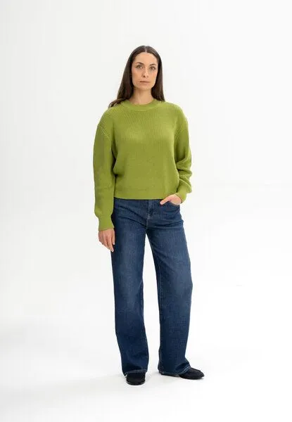 MELA MELA Rippstrick Pullover ADAH aus 100% Bio-Baumwolle, Seaweed, – Produktbild 3 von 4