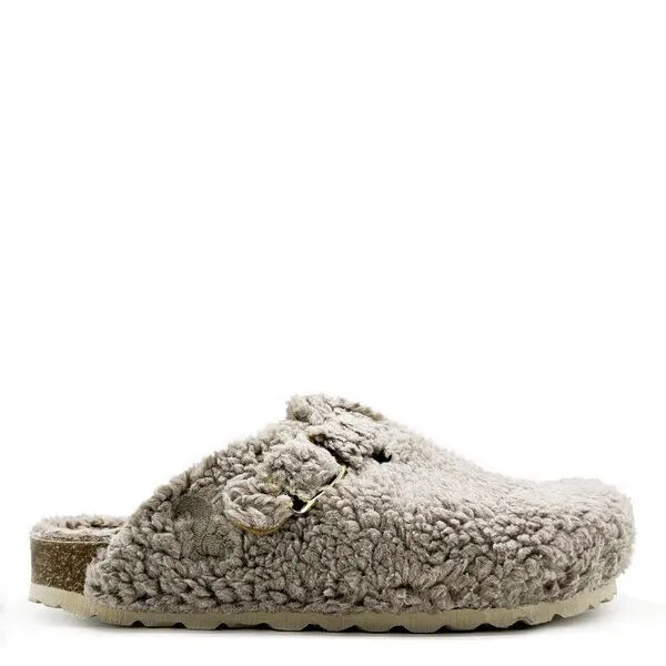 thies Veganer "thies ® Eco Teddy Clog" aus Biobaumwolle, Briste (taupe), – Produktbild 1 von 4