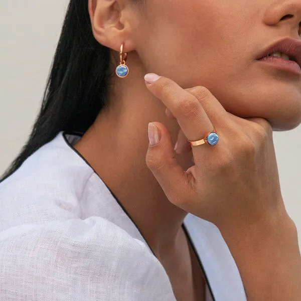 ALEXASCHA ALEXASCHA Größenverstellbarer Ring mit Stein, Azurblau, – Produktbild 2 von 4