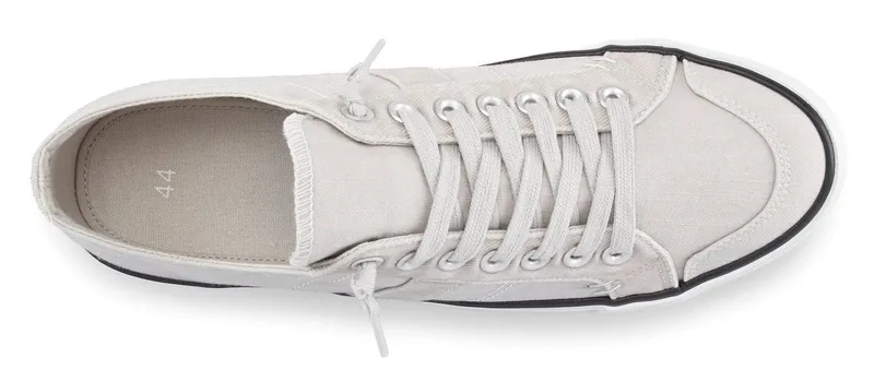 AUTHENTIC LE JOGGER AUTHENTIC LE JOGGER Textilschuh, Stoffschuh, Schnürschuh, Halbschuhe, Freizeitschuhe Sneaker Schnürhalbschuh, Slipper, Turnschuh aus weichem Textilmaterial VEGAN, Grau, – Produktbild 3 von 5