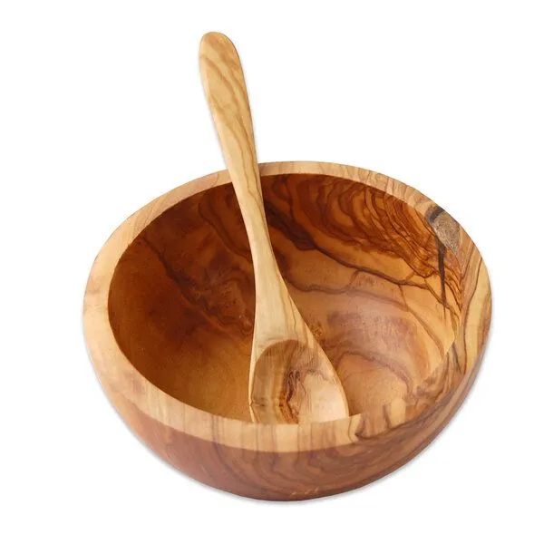 Olivenholz erleben Olivenholz erleben Müslischale Ø 16 cm aus Olivenholz inkl. Löffel – Produktbild 1 von 2