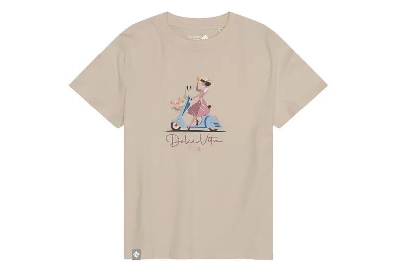 Bavarian Caps Bavarian Caps T-Shirt Bavarian Caps T-Shirt "Dolce Vita: Roller" - natur (T-Shirt, T-Shirt) BC Logo, Beige, – Produktbild 1 von 4