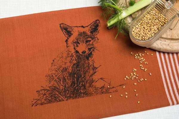 Hirschkind Hirschkind Bio & Fair-Trade-Geschirrtuch "Junger Fuchs" foxy – Produktbild 2 von 2