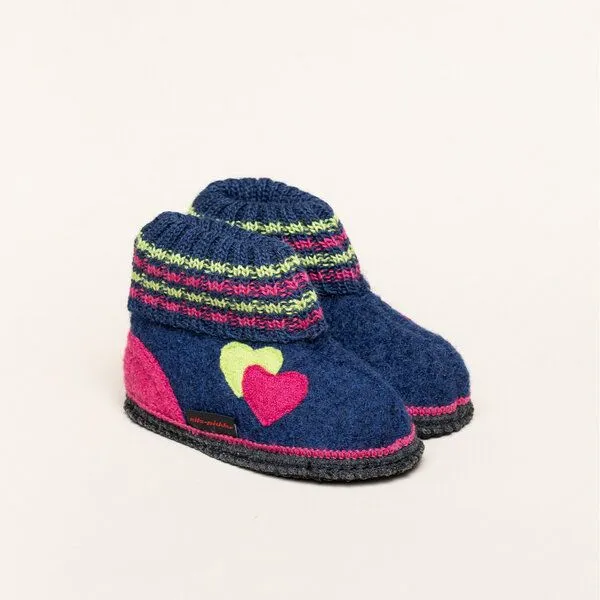Kitz-Pichler Kitz-Pichler Hüttenschuhe Kauns Doppelherz, Dunkel-blau, – Produktbild 1 von 4