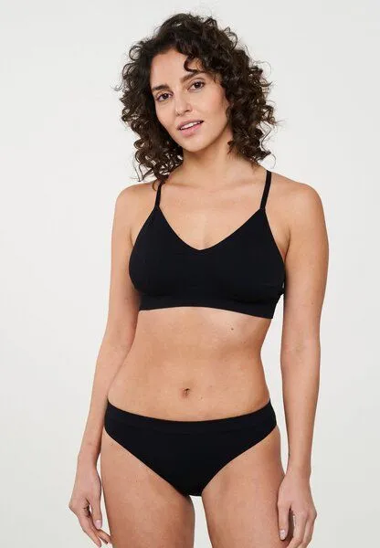 recolution Damen Rib Bra aus Bio-Baumwollmix - KALMIA - recolution, Black (schwarz), – Produktbild 2 von 4