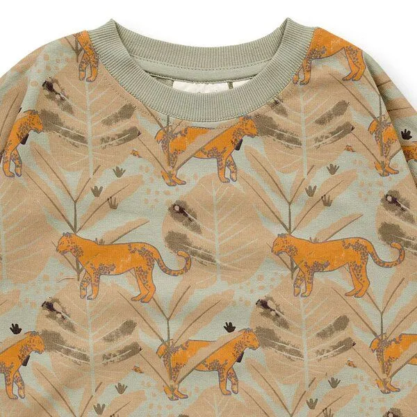 Sense Organics Sense Organics Kinder Sweatshirt mit Dschungeldruck, Modell DARI, Dschungeldruck, – Produktbild 2 von 3