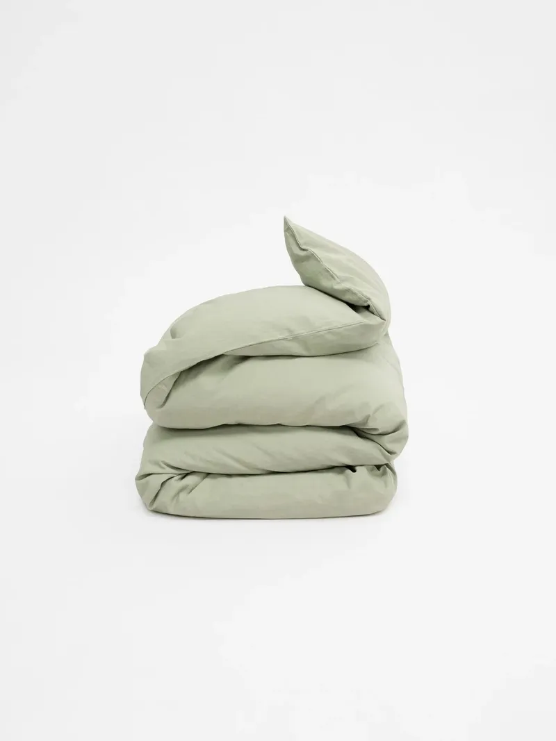 erlich textil erlich textil Cotton Linen Select Bettdeckenbezug aus Bio-Baumwolle, Leinen Mix, made in Europe, Pistazie, – Produktbild 1 von 6