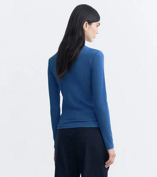 thinking mu Rip Longsleeve Modell: Aine GOTS, Delft blue, – Produktbild 3 von 4