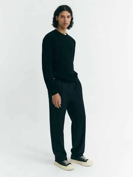 thinking mu thinking mu Herren Pullover - Lucien Knitted Sweater - aus Wolle, Black (schwarz), – Produktbild 2 von 3