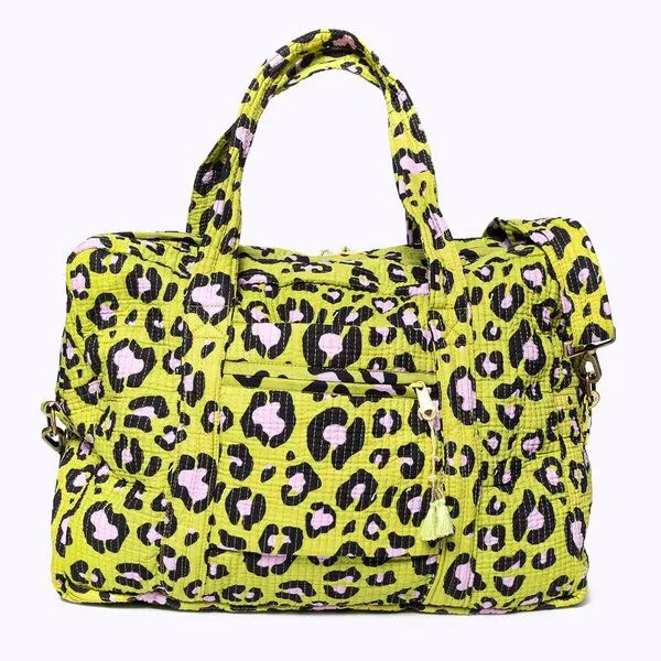 KIKOONI KIKOONI handgefertigte große Reisetasche TRAVELER BAG, Oh leo cosmic green, – Produktbild 4 von 4