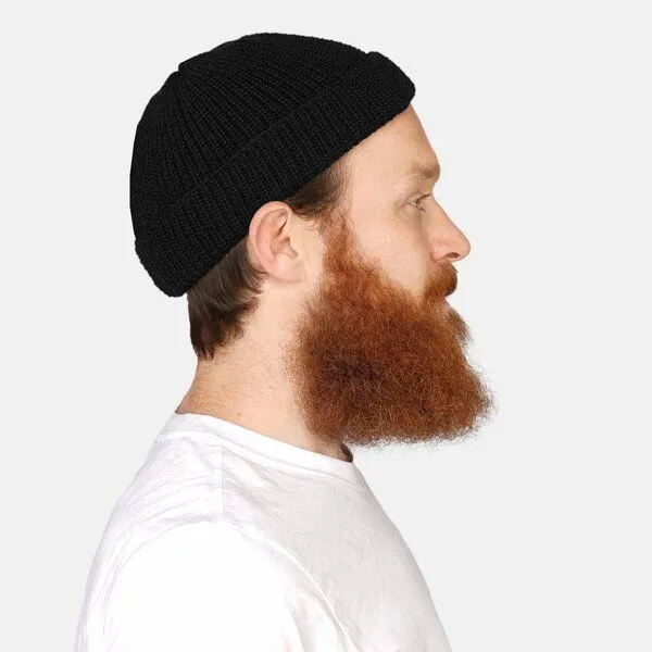 Hanseheld Hanseheld Strickmütze Seebär GOTS Dockermütze Seemannsmütze kurz und flach, Schwarz, – Produktbild 2 von 3