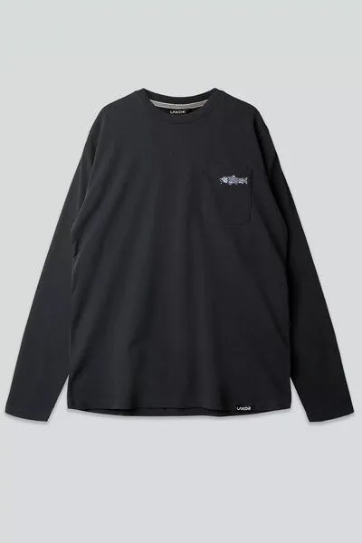 LAKOR LAKOR Longsleeve aus Bio-Baumwolle - Mini Smoking Salmon, Moonless night (schwarz), – Produktbild 4 von 4