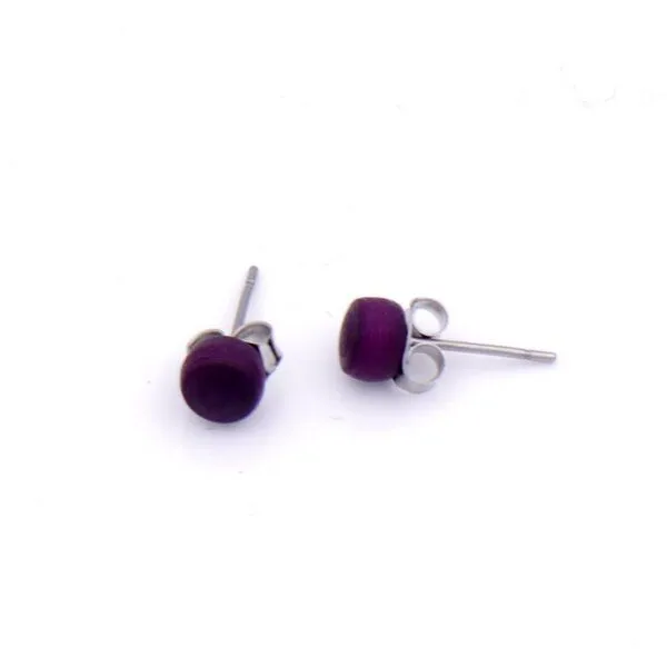 Mekhada Mekhada Tagua Ohrstecker TOPI 5 mm, Lila, – Produktbild 1 von 1