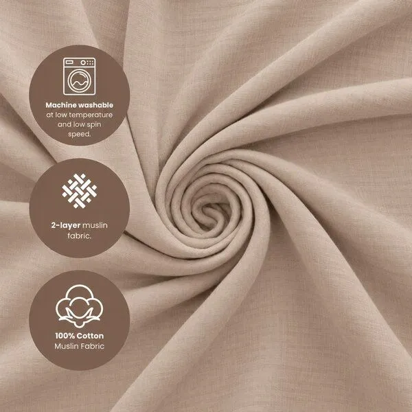 Bebekevi Bebekevi Babydecke Musselin 100 × 110 cm | 100 % Baumwolle | 2-lagig | Mit Fransen | OEKO-TEX®, Beige, – Produktbild 3 von 3