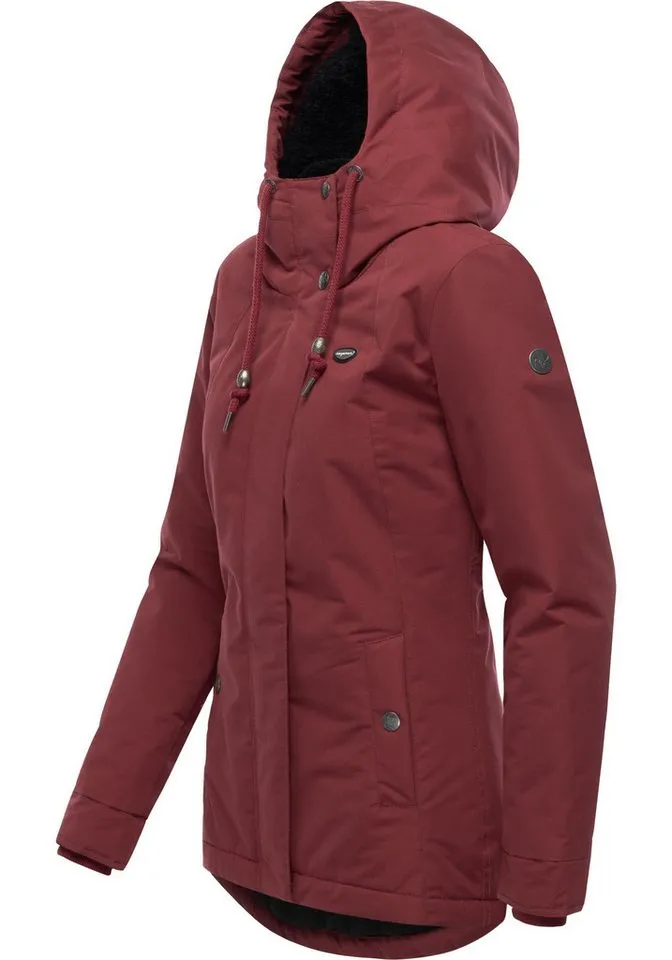 ragwear ragwear Kurzmantel Alvena YOUMODO Wasserdichter Damen Mantel mit verstellbarer Kapuze, Rot, – Produktbild 3 von 4