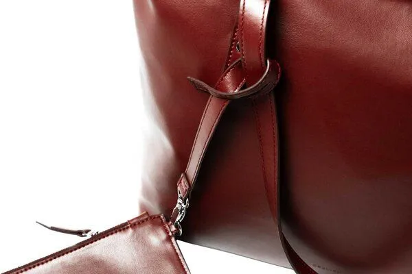 GREVIRO GREVIRO Totebag "XL" aus Kaktusleder (vegan), Bordeaux, – Produktbild 3 von 4