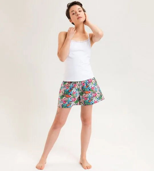 Frija Omina Frija Omina Bio Shorts Smilla, Allover blumen (blau), – Produktbild 2 von 3