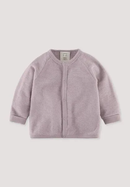 hessnatur hessnatur Wollfrottee Jacke aus reiner Bio-Merinowolle, Mattrosa, – Produktbild 1 von 3