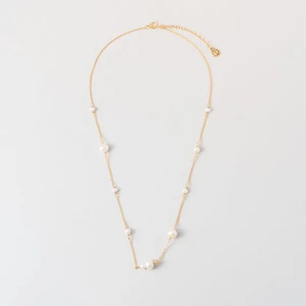 fejn jewelry fejn jewelry Kette station pearl mit Süßwasserperlen, Gold, – Produktbild 1 von 4