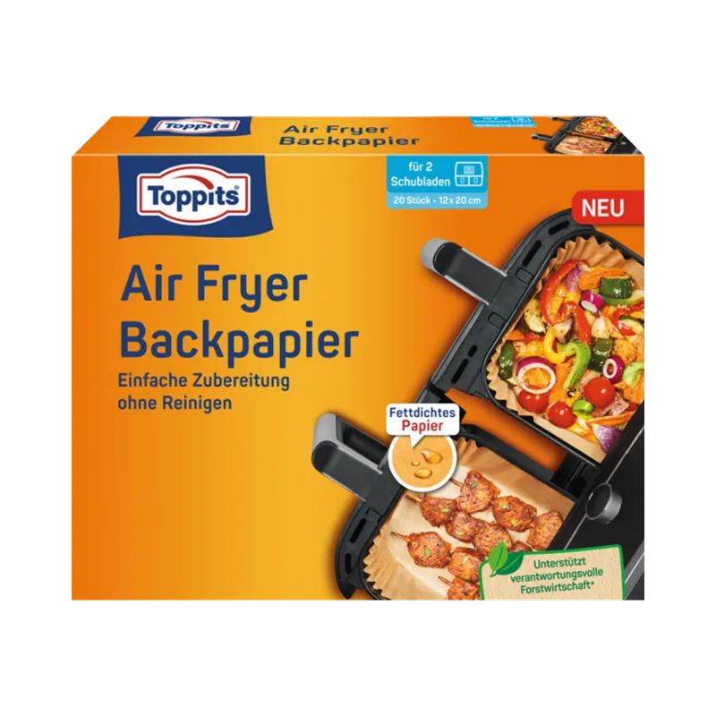 Toppits Toppits Backpapier für Air Fryer, eckig, 20 Stk. – Produktbild 3 von 3