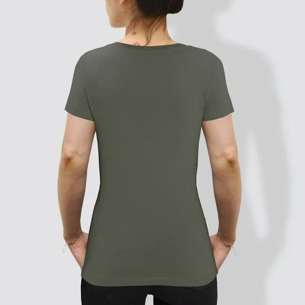 little kiwi little kiwi Damen T-Shirt, "Kein Tag ohne einen Strich", Khaki, – Produktbild 3 von 3