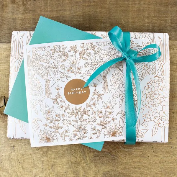 Bow & Hummingbird Bow & Hummingbird Grußkarte Happy Birthday – Produktbild 2 von 2