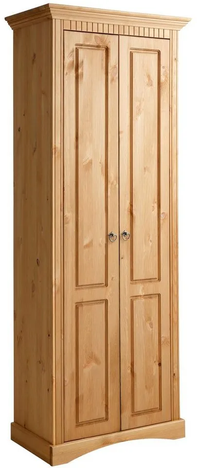 OTTO home Garderobenschrank Rustic, Dielenschrank, Dielenmöbel, Landhausstil (Made in Europe) aus massiver Kiefer, Breite 71 cm, Kassettenoptik, Beige, – Produktbild 2 von 5