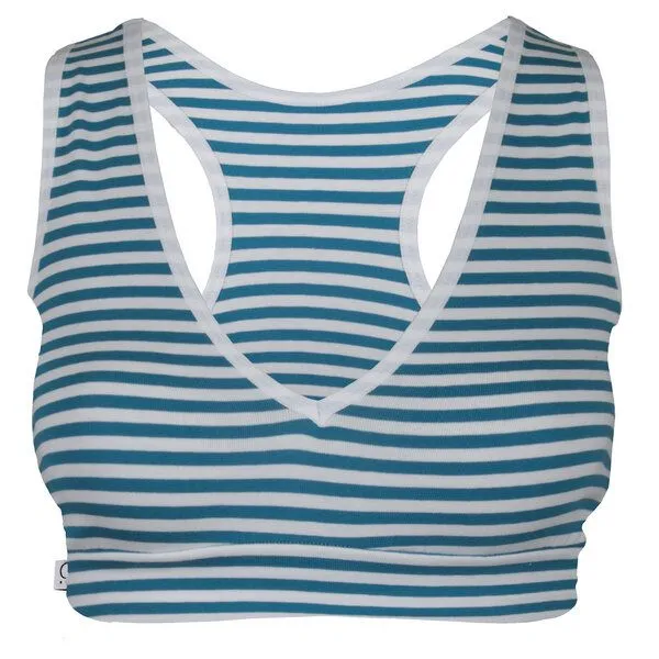 Frija Omina Frija Omina Bio Sport-Top Athla Muster, Petrol-weiß gestreift (blau), – Produktbild 1 von 2