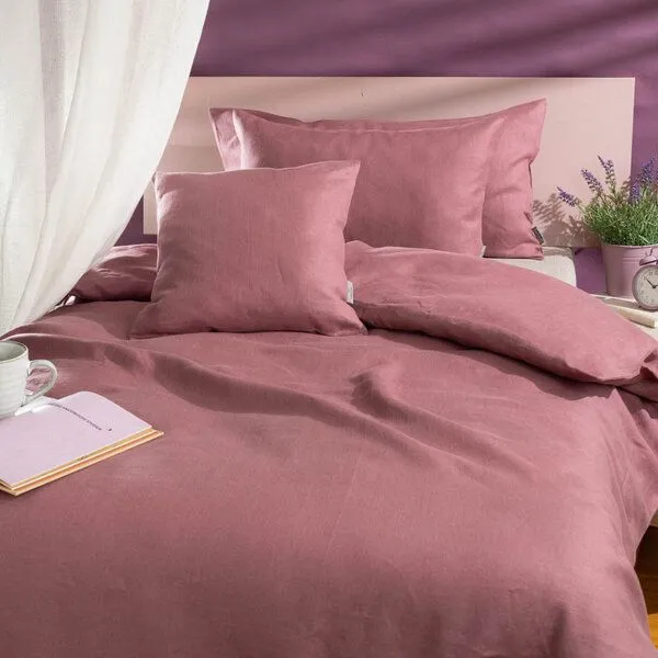 nahtur-design nahtur-design Leinenbettwäsche | 100% Leinen | kräftige Farben, Rosa, – Produktbild 1 von 4
