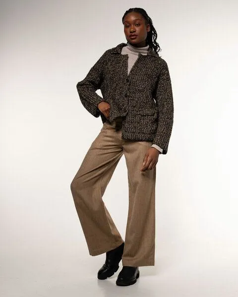Alma & Lovis Alma & Lovis Legerer Strick-Blazer in edler Melange-Alpakawolle | Ripp Blazer, Rose, – Produktbild 2 von 4