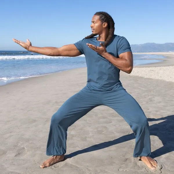 Jaya Jaya CARLOS - Männer - Hose für Yoga und Freizeit aus Biobaumwolle, Orion blue/petrol, – Produktbild 3 von 3