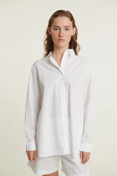 Basic Apparel Basic Apparel Vilde, Bluse aus 100% Bio-Baumwolle, Weiß, – Produktbild 2 von 4