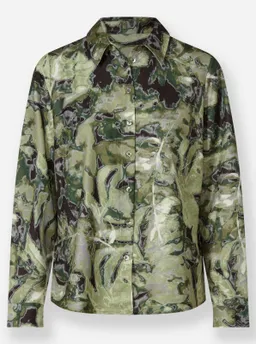 heine Hemdbluse khaki-lindgrün-bedruckt – Produktbild 1 von 1