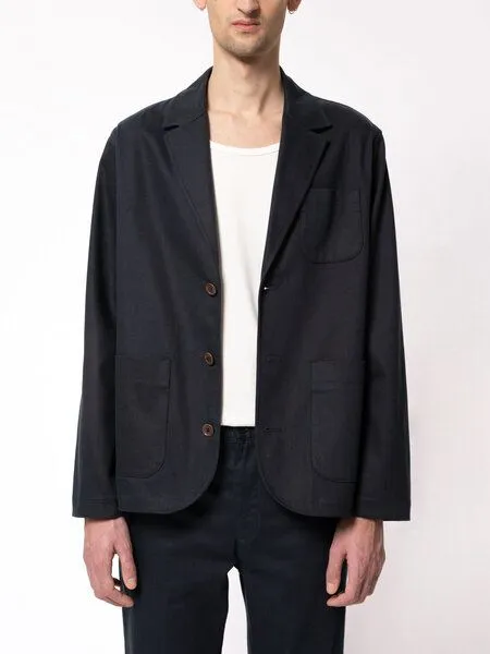 Nudie Jeans Nudie Jeans Bequemer Blazer - Abraham Jacket - aus Baumwolle (bio), Blau (navy), – Produktbild 1 von 4