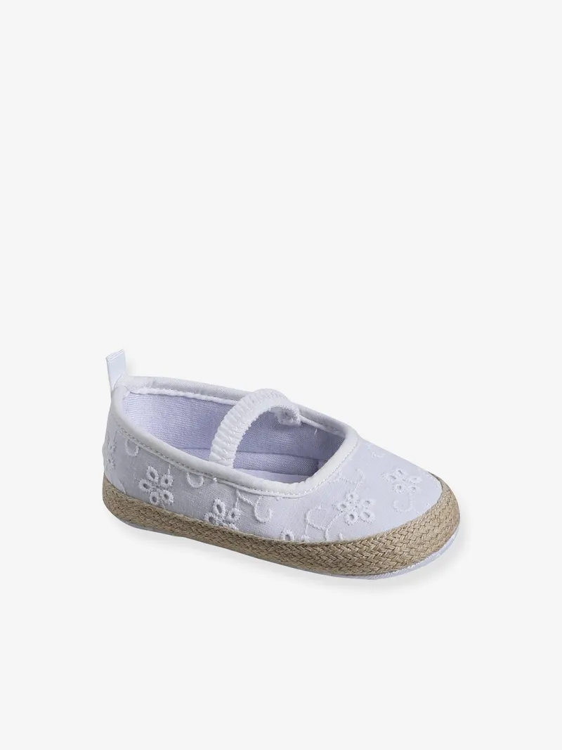 Vertbaudet Festliche Baby Ballerinas mit Lochstickerei, Weiß, – Produktbild 1 von 4