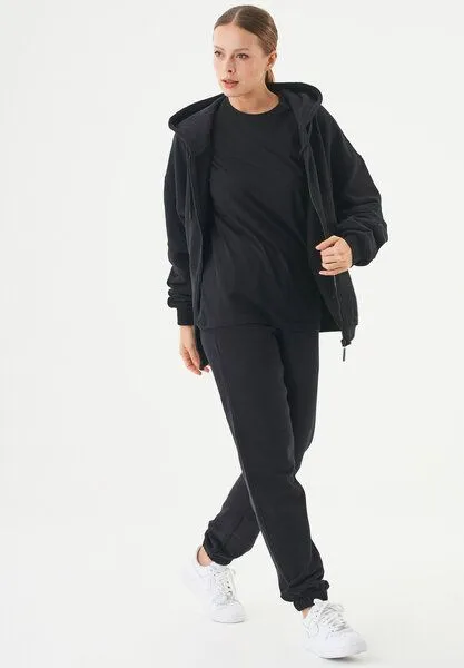 ORGANICATION ORGANICATION ESSENTIALS-JALE- Soft Touch Sweatjacke aus Bio-Baumwolle, Black, – Produktbild 2 von 4