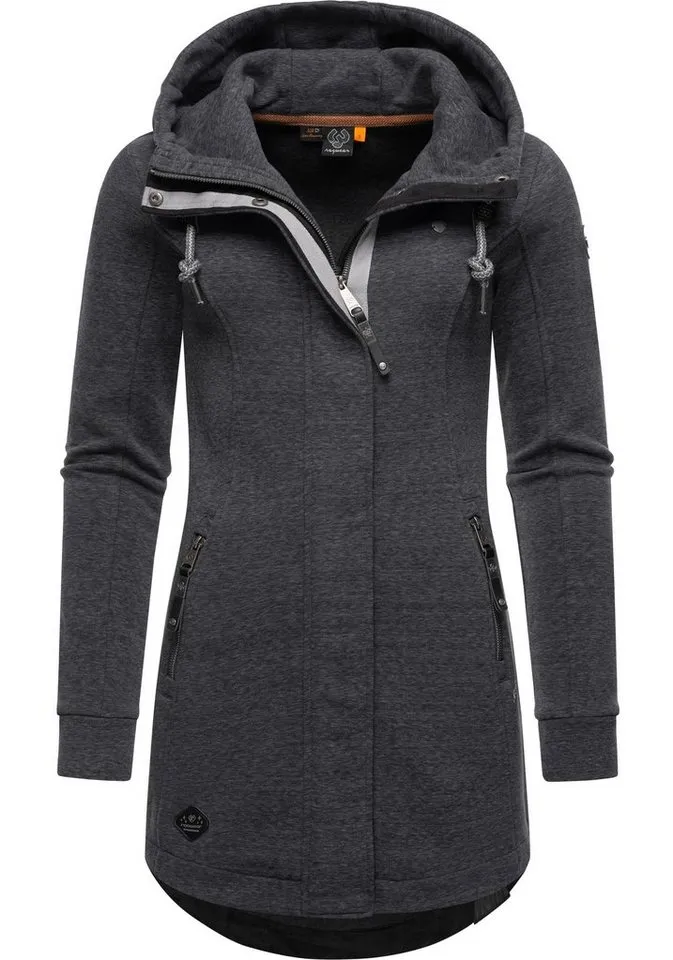 ragwear ragwear Langjacke Letty Intl. Sportliche Kapuzenjacke mit Kunstleder-Elementen, Schwarz, – Produktbild 1 von 2