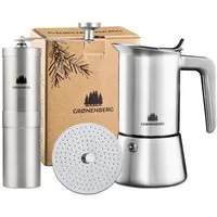 GROENENBERG GROENENBERG Kaffee Spar Set 2 | Espressokocher Induktion (4|6 Tassen) + Kaffeemühle – Produktbild 1 von 1