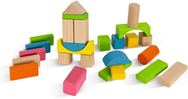 eichhorn eichhorn Holzbausteine, natur/bunt Spielbausteine, (60 St), Bunt, – Produktbild 5 von 8