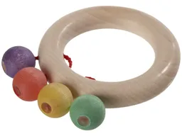 Nic natürlich spielen Beißring aus Ahorn- und Buchenholz für Babys Farbenfroher Greifling für die Kleinsten – Produktbild 1 von 1
