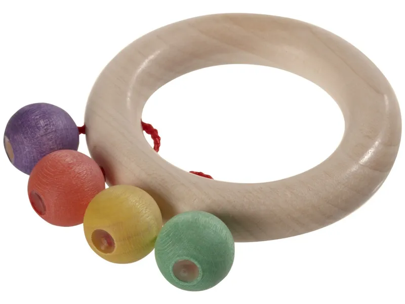 Nic natürlich spielen Nic natürlich spielen Beißring aus Ahorn- und Buchenholz für Babys, Natur, mehrfarbig, – Produktbild 1 von 1