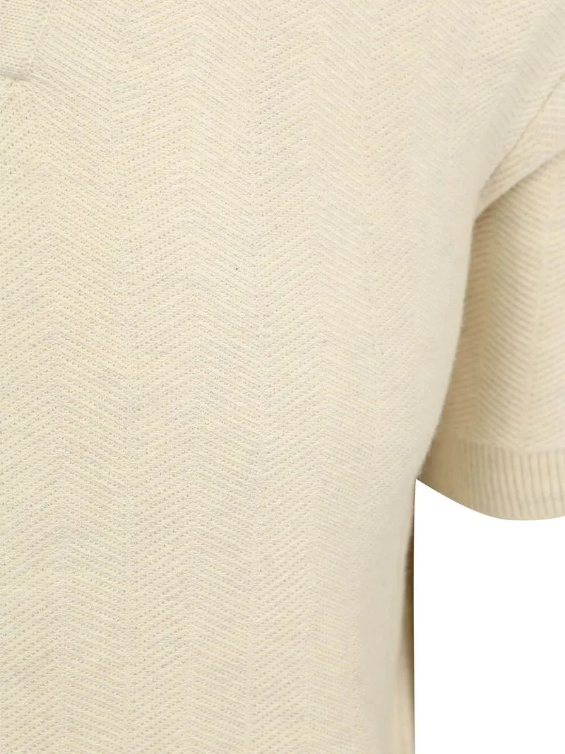 Suitable Suitable Knitted Poloshirt Riva Harring Ecru - Größe XXL, Wollweiß, – Produktbild 4 von 5