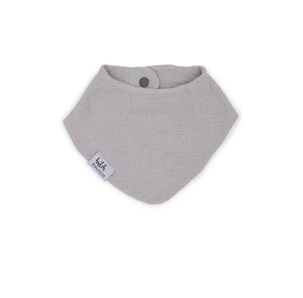 Hutch&Putch Hutch&Putch Musselin Lätzchen - Dreieckstuch mit Druckknopf für Baby (0-2 Jahre) aus 100% Bio-Baumwolle, Stein, – Produktbild 1 von 1