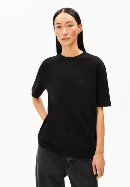ARMEDANGELS ARMEDANGELS TARJAA Damen Heavyweight T-Shirt aus recyceltem Baumwoll Mix, Black, – Produktbild 1 von 4
