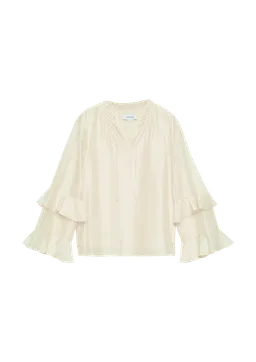 comma Lyocell-Bluse mit Volantärmeln – Produktbild 1 von 1