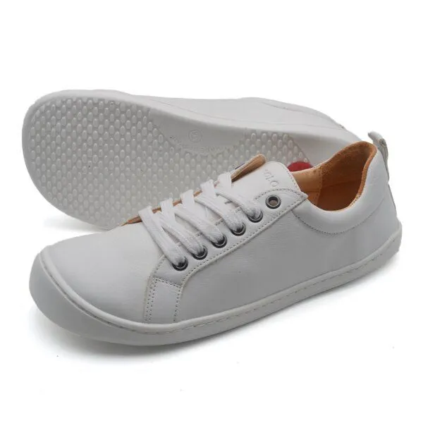 Pololo Pololo Barfuß Sneaker für Erwachsene, chromfrei gegerbtes Leder, Weiß, – Produktbild 4 von 4