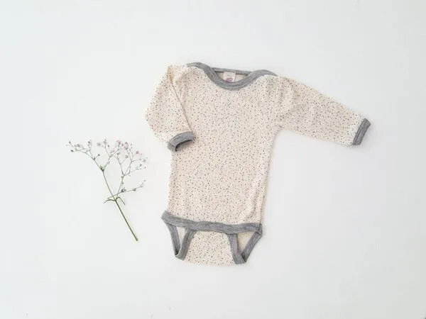 Engel natur Baby Body langarm Wolle Seide Punkte | GOTS zertifiziert Engel Natur – Produktbild 2 von 2