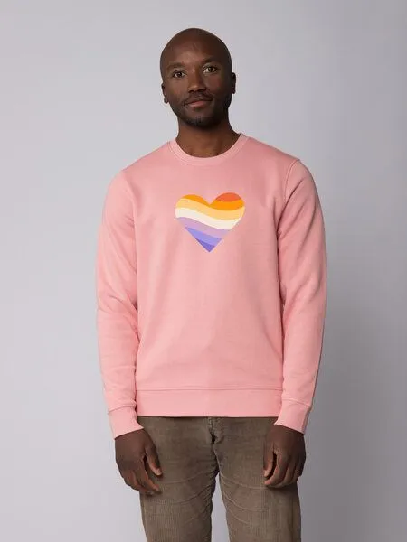 watapparel watapparel Sweatshirt Unisex Rainbow Heart, Canyon pink, – Produktbild 2 von 3